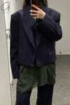 SAMUEL GUI YANG MW SIR Wool Jacket MWAW22BL04-1 Navy Blue